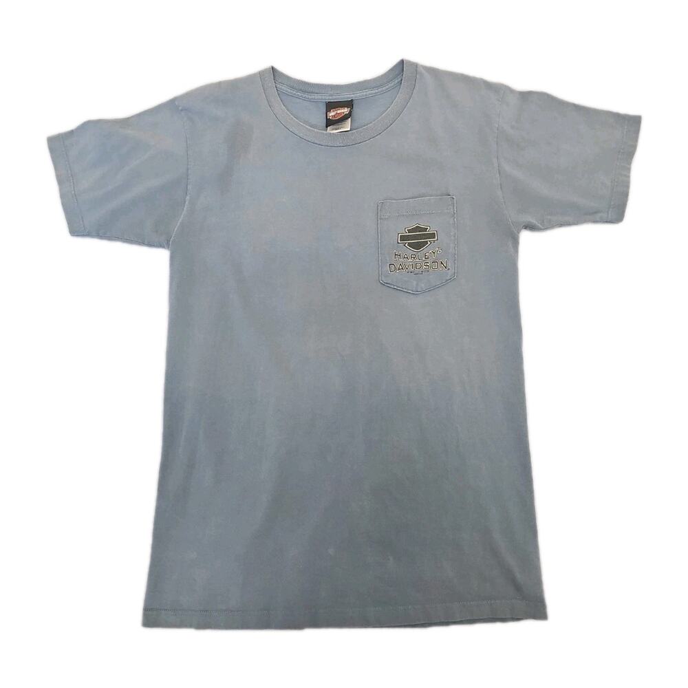 Harley Davidson Pocket Tshirt Mens M Gray North Carolina Charlotte NC Eagle USA